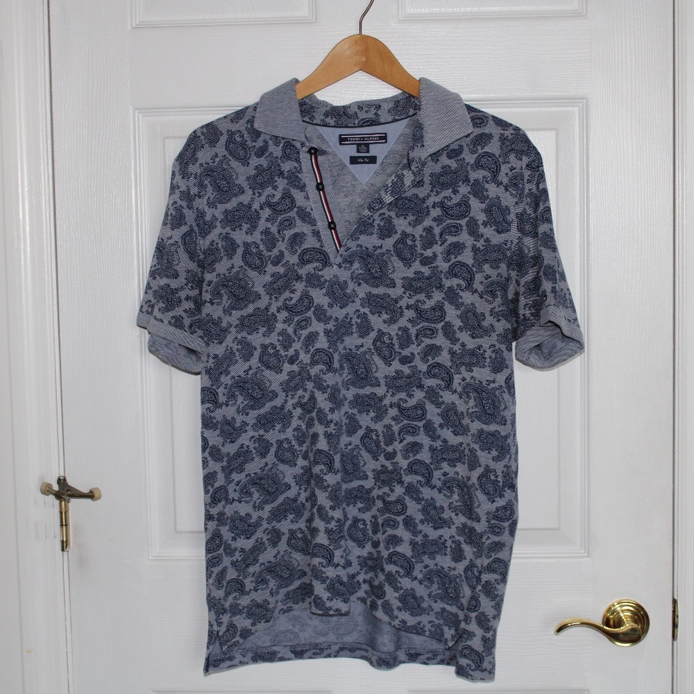 Tommy Hilfiger Paisley Slim Fit Print Polo